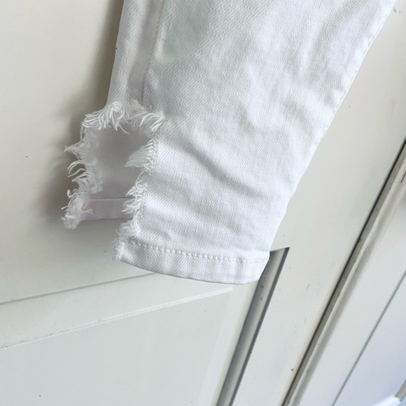 Current/Elliott “The High Waist Stiletto White Side Slit” Jeans in Color Sugar - Picture 3 of 6